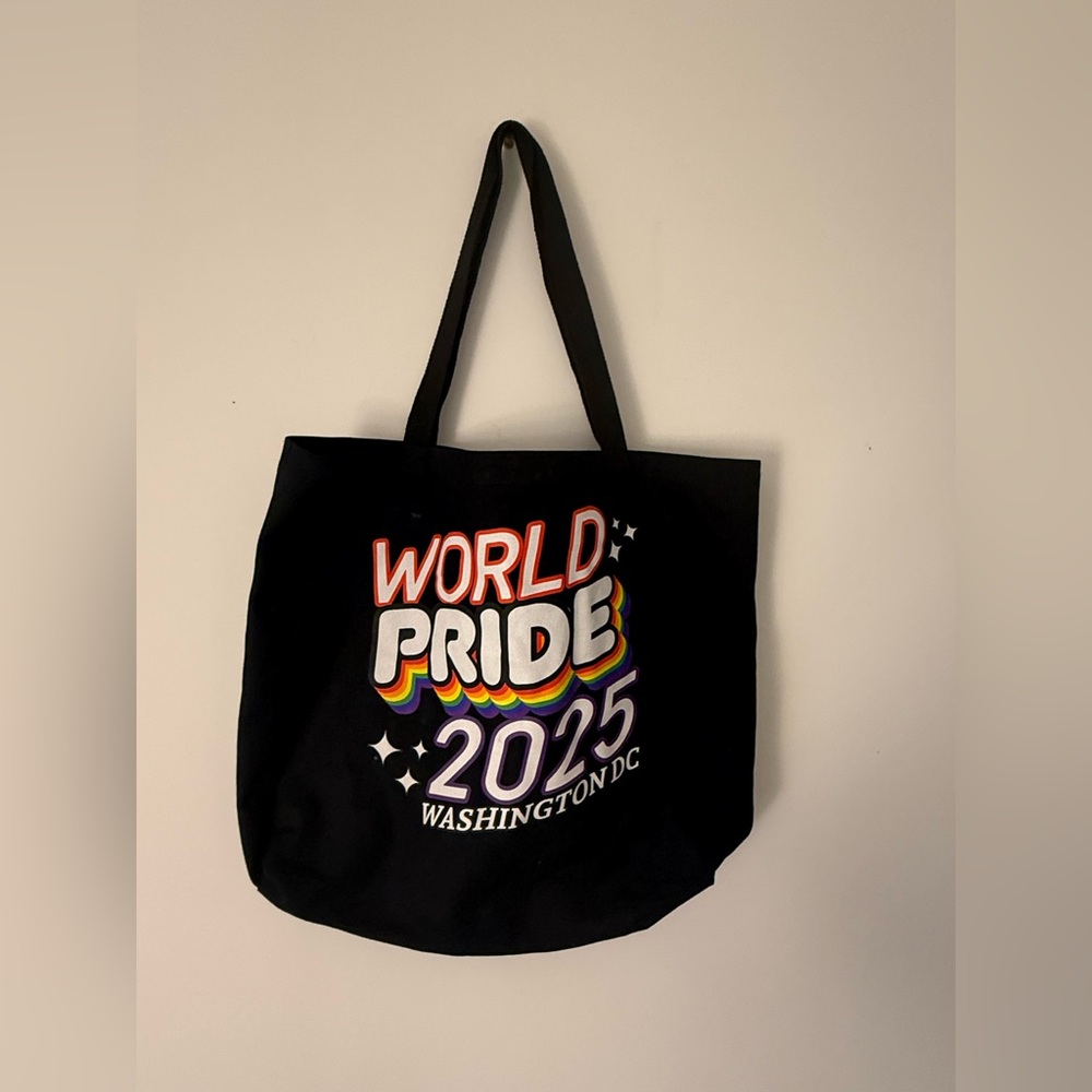 2025 World Pride Collectors Canvas & Cotton Tote Bag Black NWOT